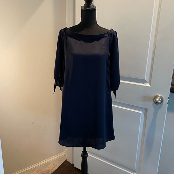 Pink Owl Apparel Mini Dress Coquette Style Size L Navy Easywear Lightweight - Picture 9 of 14